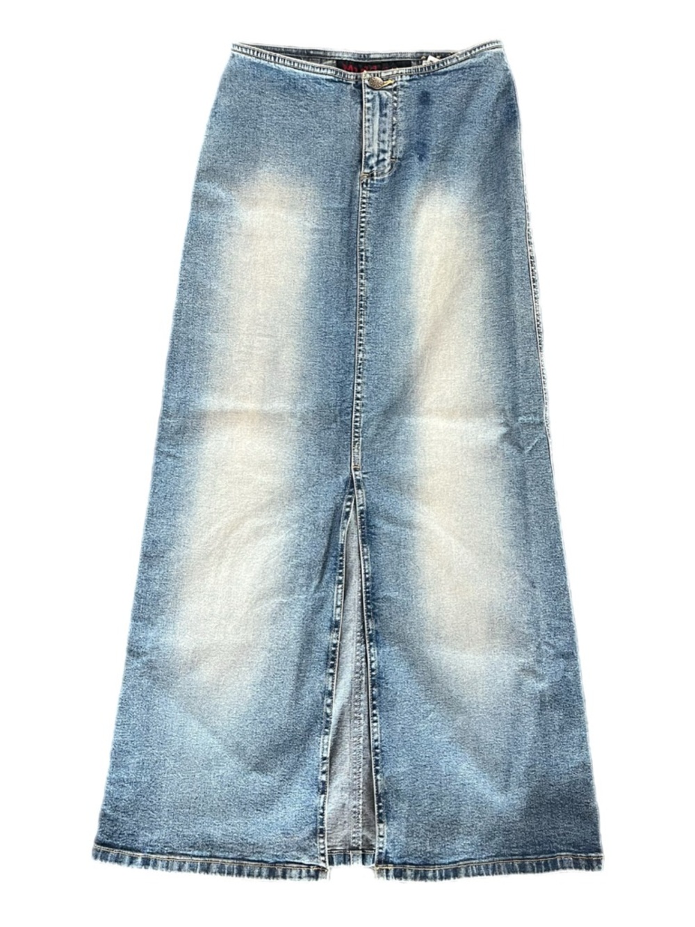 Y2K Mudd denim low-rise maxi skirt with front slit - size small